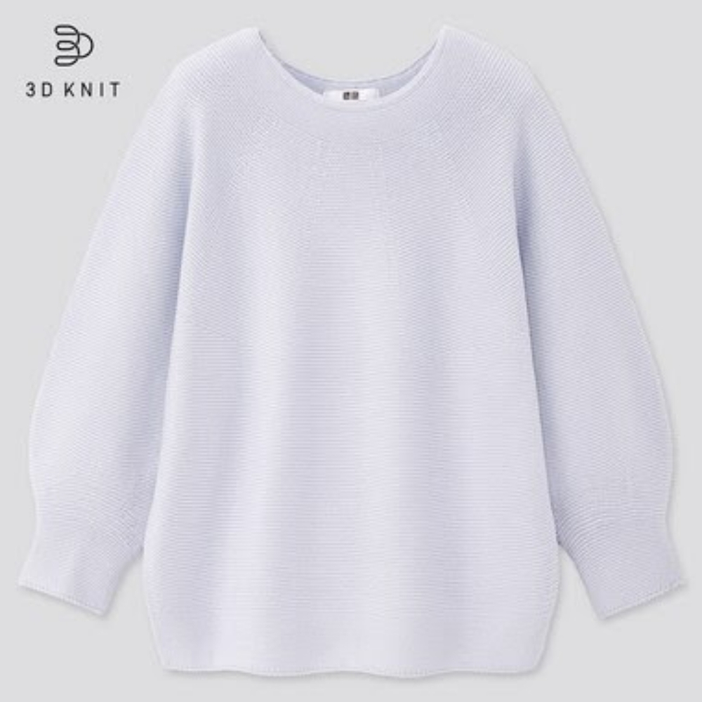 Uniqlo 3D Knit Cotton Balloon 3/4 Sleeve Sweater